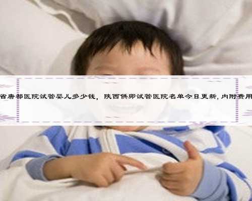 陕西省唐都医院试管婴儿多少钱，陕西供卵试管医院